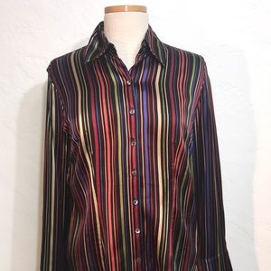 TALBOTS Size: 8 Stretch Silk Satin Blouse